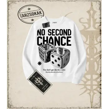 NO SECOND CHANCE Oversize Unisex Bisiklet Yaka Sweatshirt