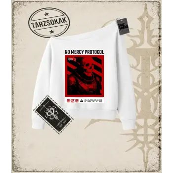 NOMERCYPROTOCOL Kadın Kayık Yaka Sweatshirt