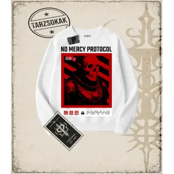 NOMERCYPROTOCOL Oversize Unisex Bisiklet Yaka Sweatshirt