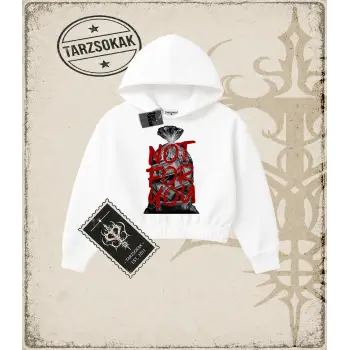NOTFORYOU Kadın Crop Kapşonlu Sweatshirt
