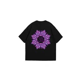 OM Baskılı Oversize Unisex Siyah