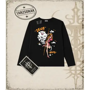 One Piece Anime Karakterleri  Biskilet Yaka  Long Sleeve Beyaz