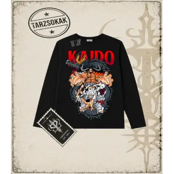 One Piece Anime Karakterleri  Biskilet Yaka  Long Sleeve Beyaz