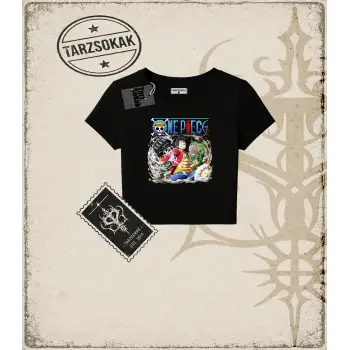 One Piece Anime Karakterleri  Kadın Baby Tee Beyaz