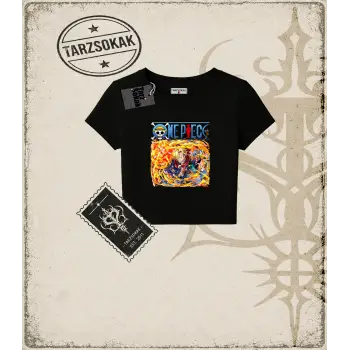 One Piece Anime Karakterleri  Kadın Baby Tee Beyaz