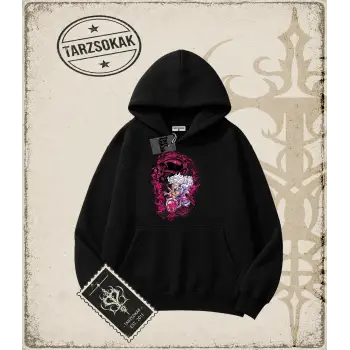One Piece Anime Karakterleri  Oversize Unisex Kapşonlu Sweatshirt Beyaz
