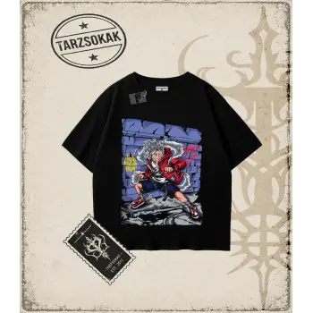 One Piece Anime Karakterleri Oversize Unisex Tişört Beyaz
