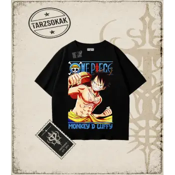 One Piece Anime Karakterleri Oversize Unisex Tişört Beyaz