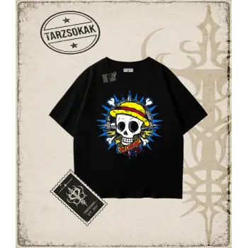 One Piece Anime Karakterleri Oversize Unisex Tişört Beyaz