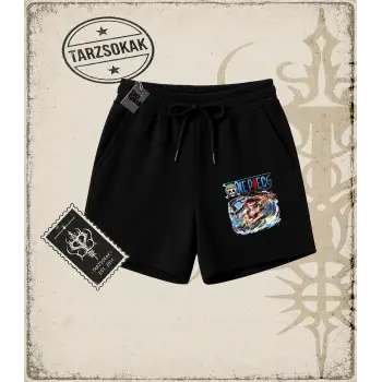 One Piece Anime Karakterleri  Unisex Şort Beyaz
