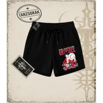 One Piece Anime Karakterleri  Unisex Şort Beyaz