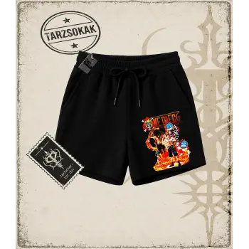 One Piece Anime Karakterleri  Unisex Şort Beyaz