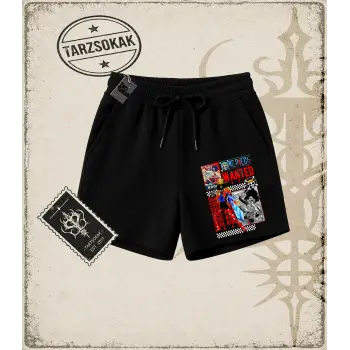 One Piece Anime Karakterleri  Unisex Şort Beyaz
