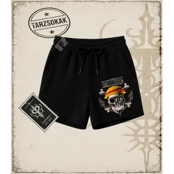 One Piece Anime Karakterleri  Unisex Şort Beyaz