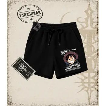 One Piece Anime Karakterleri  Unisex Şort Beyaz