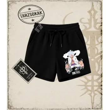One Piece Anime Karakterleri  Unisex Şort Beyaz
