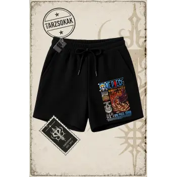 One Piece Anime Karakterleri  Unisex Şort Beyaz