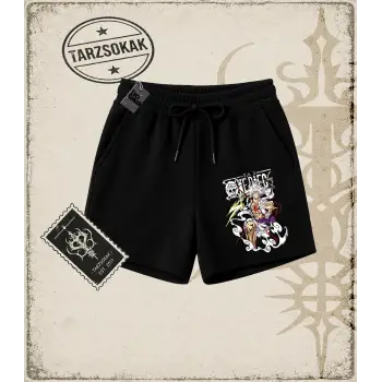 One Piece Anime Karakterleri  Unisex Şort Beyaz
