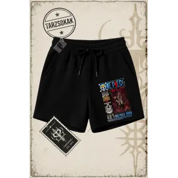 One Piece Anime Karakterleri  Unisex Şort Beyaz
