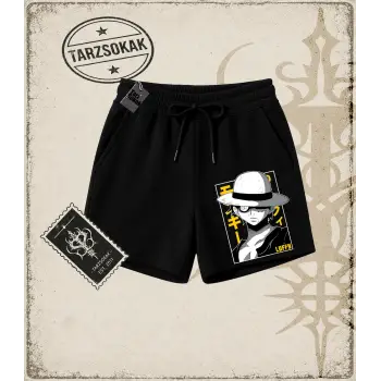 One Piece Anime Karakterleri  Unisex Şort Beyaz