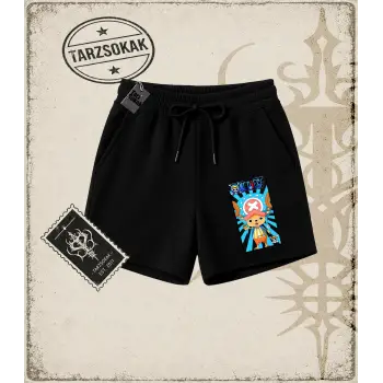 One Piece Anime Karakterleri  Unisex Şort Beyaz