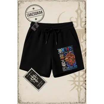 One Piece Anime Karakterleri  Unisex Şort Beyaz