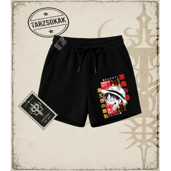 One Piece Anime Karakterleri  Unisex Şort Beyaz