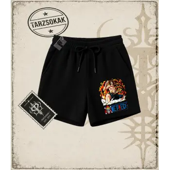 One Piece Anime Karakterleri  Unisex Şort Beyaz