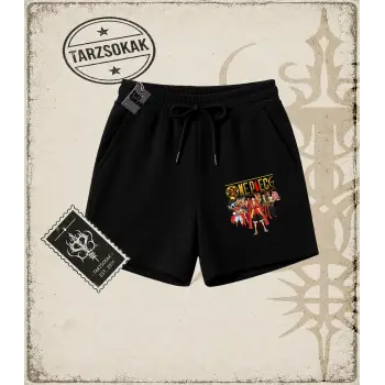 One Piece Anime Karakterleri  Unisex Şort Beyaz