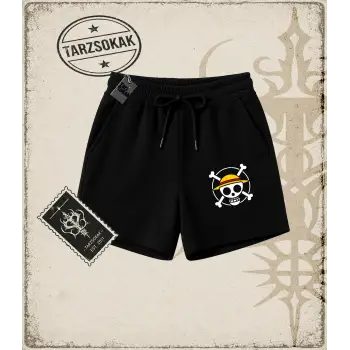 One Piece Anime Karakterleri  Unisex Şort Beyaz