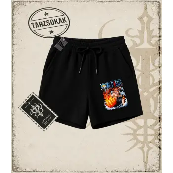 One Piece Anime Karakterleri Unisex Şort Beyaz