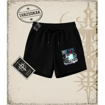 One Piece Anime Karakterleri  Unisex Şort Beyaz