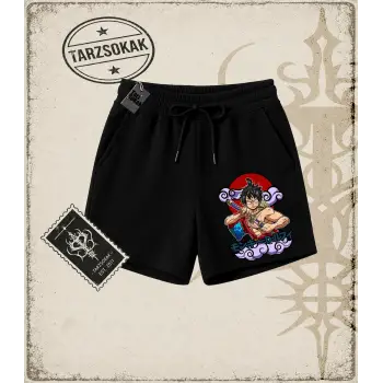 One Piece Anime Karakterleri  Unisex Şort Beyaz
