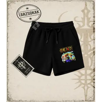 One Piece Anime Karakterleri  Unisex Şort Beyaz