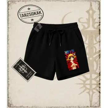 One Piece Anime Karakterleri  Unisex Şort Beyaz