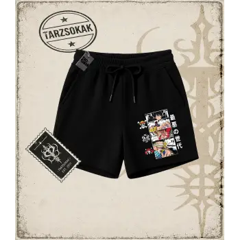 One Piece Anime Karakterleri  Unisex Şort Beyaz