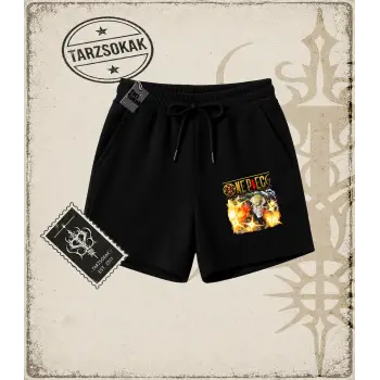 One Piece Anime Karakterleri  Unisex Şort Beyaz