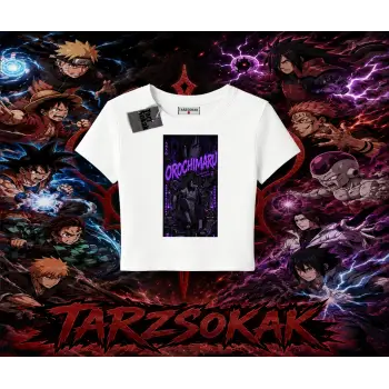 Orochimaru Naruto Anime Karakter Kadın Baby Tee Beyaz