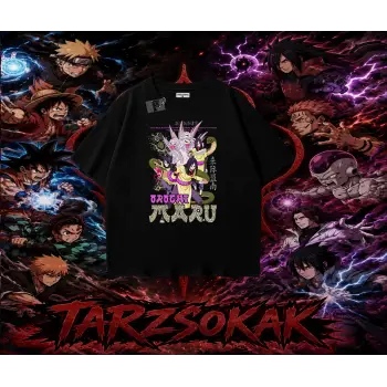 Orochimaru Naruto Anime Karakter Oversize Unisex Tişört Beyaz