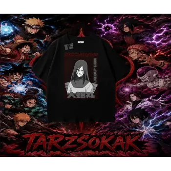 Orochimaru Naruto Anime Karakter Oversize Unisex Tişört Beyaz