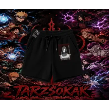 Orochimaru Naruto Anime Karakter Unisex Şort Beyaz