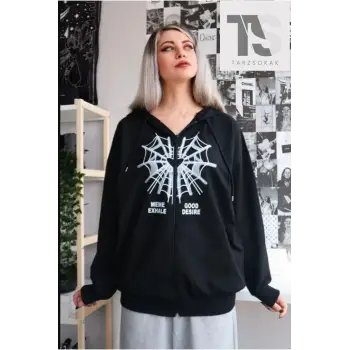 Örümcek Ağ Desire Sweatshirt Fermuarlı Hırka