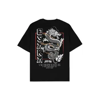 Osaka Siyah Oversize Unisex T-shirt