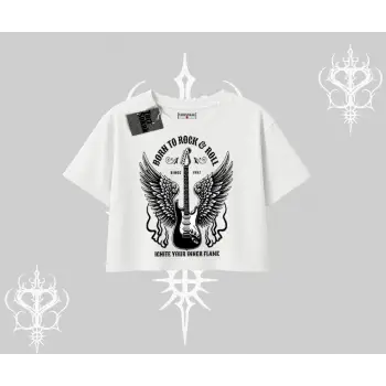 Oversize Crop Tshirt Born to Rock Eternal Flame Legacy