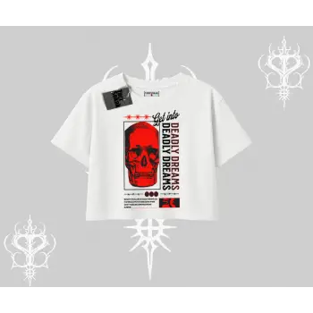 Oversize Crop Tshirt Deadly Dreams Skull Redcore Street Manifest