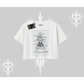 Oversize Crop Tshirt Noodle Theory Hand Drawn Concept