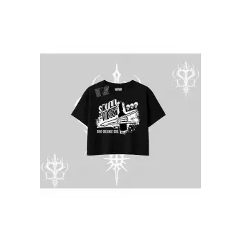 Oversize Crop Tshirt Skull Impact Bone Chilling Street Icon
