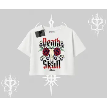 Oversize Crop Tshirt Skull & Roses Vintage West Coast Rebellion