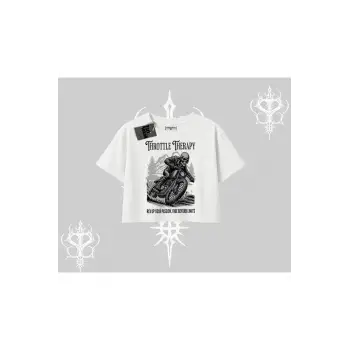Oversize Crop Tshirt Throttle Therapy No Brakes Just Freedom