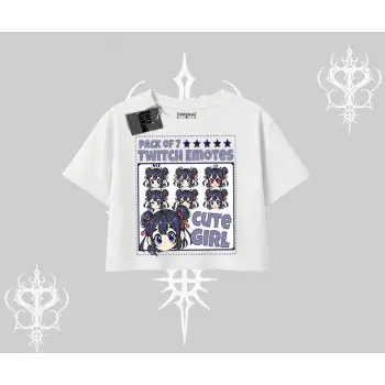 Oversize Crop Tshirt Twitch Emotes Cute Girl Anime Expression